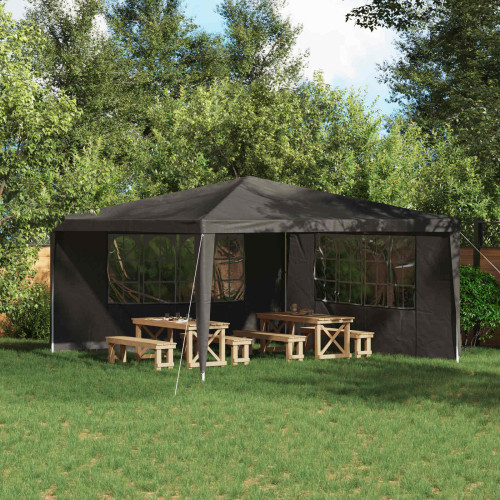 vidaXL Partytältvägg 2 pcs 400 x 195 cm Antracit PE och stål