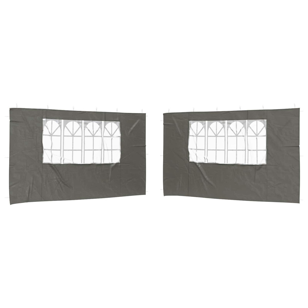 Produktbild för Partytältvägg 2 pcs 400 x 195 cm Antracit PE och stål
