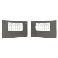 Produktbild för Partytältvägg 2 pcs 400 x 195 cm Antracit PE och stål