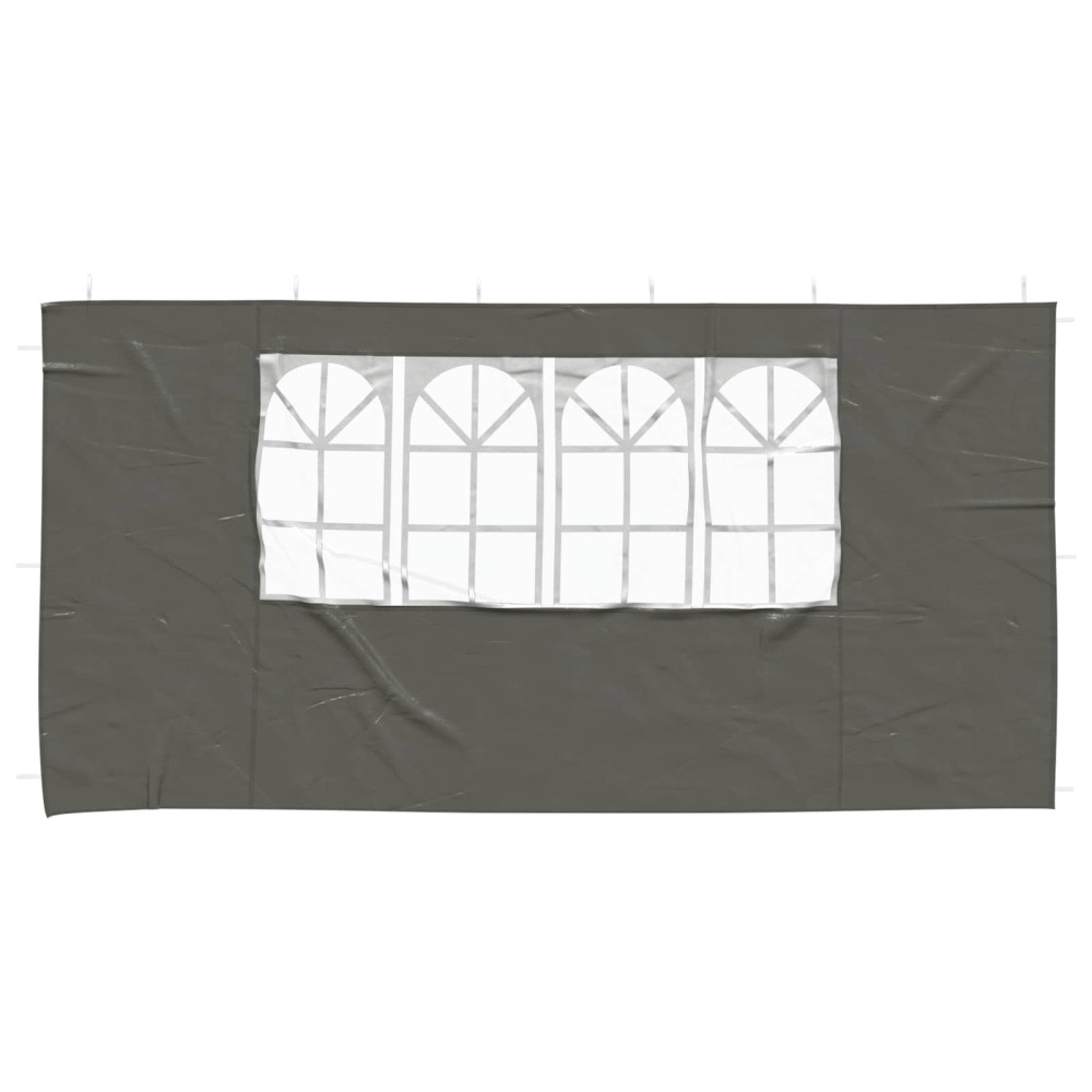 Produktbild för Partytältvägg 2 pcs 400 x 195 cm Antracit PE och stål
