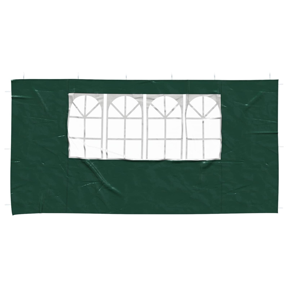 Produktbild för Partytältvägg 2 pcs 400 x 195 cm Grön PE och stål