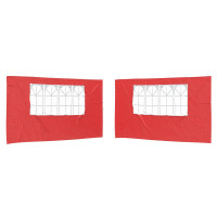 Produktbild för Partytältvägg 2 pcs 400 x 195 cm Röd PE och stål