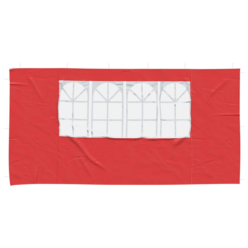 Produktbild för Partytältvägg 2 pcs 400 x 195 cm Röd PE och stål
