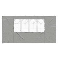 Produktbild för Partytältvägg 2 pcs 400 x 195 cm Ljusgrå PE och stål