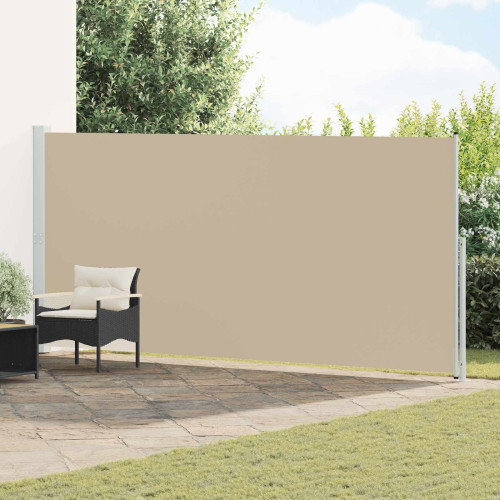 vidaXL Utfällbar sidomarkis Beige 300 x 220 cm Polyester - Parasoll & Övriga Solskydd
