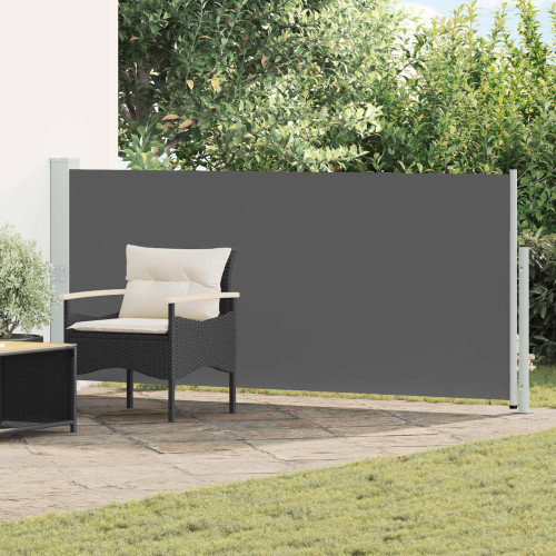 vidaXL Utfällbar sidomarkis Antracit 500 x 117 cm Polyester - Parasoll & Övriga Solskydd