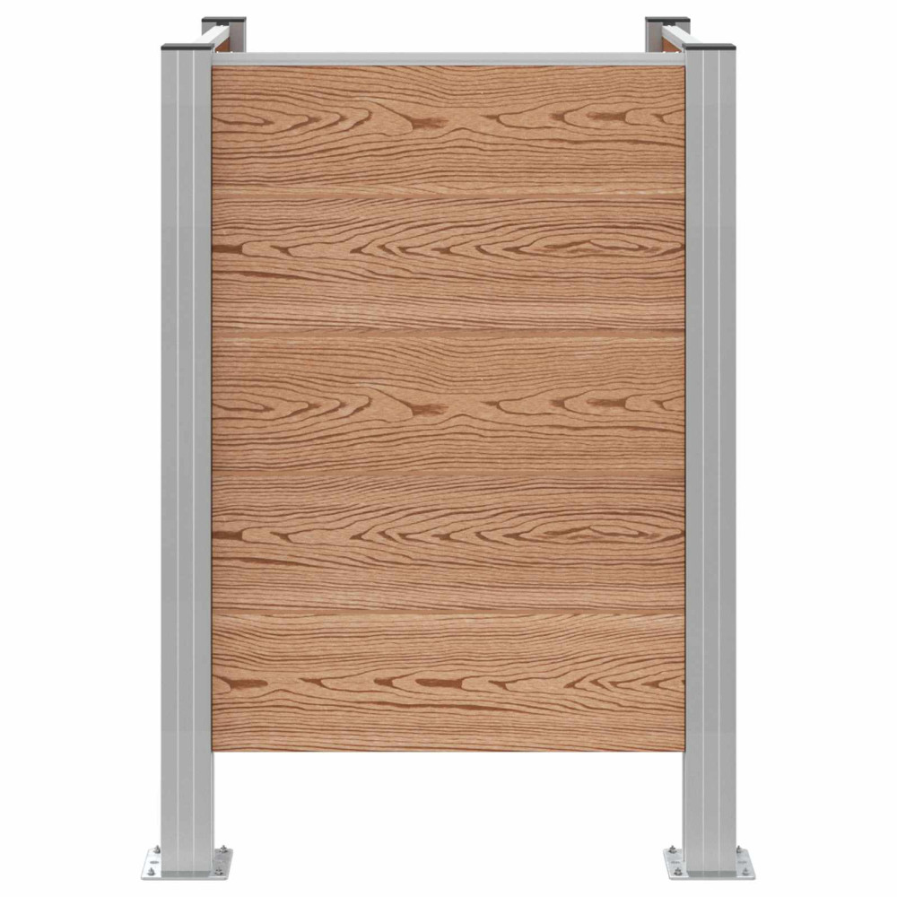 Produktbild för Skräpkorgstaket Brun 85 x 85 x 115 cm Aluminium och WPC