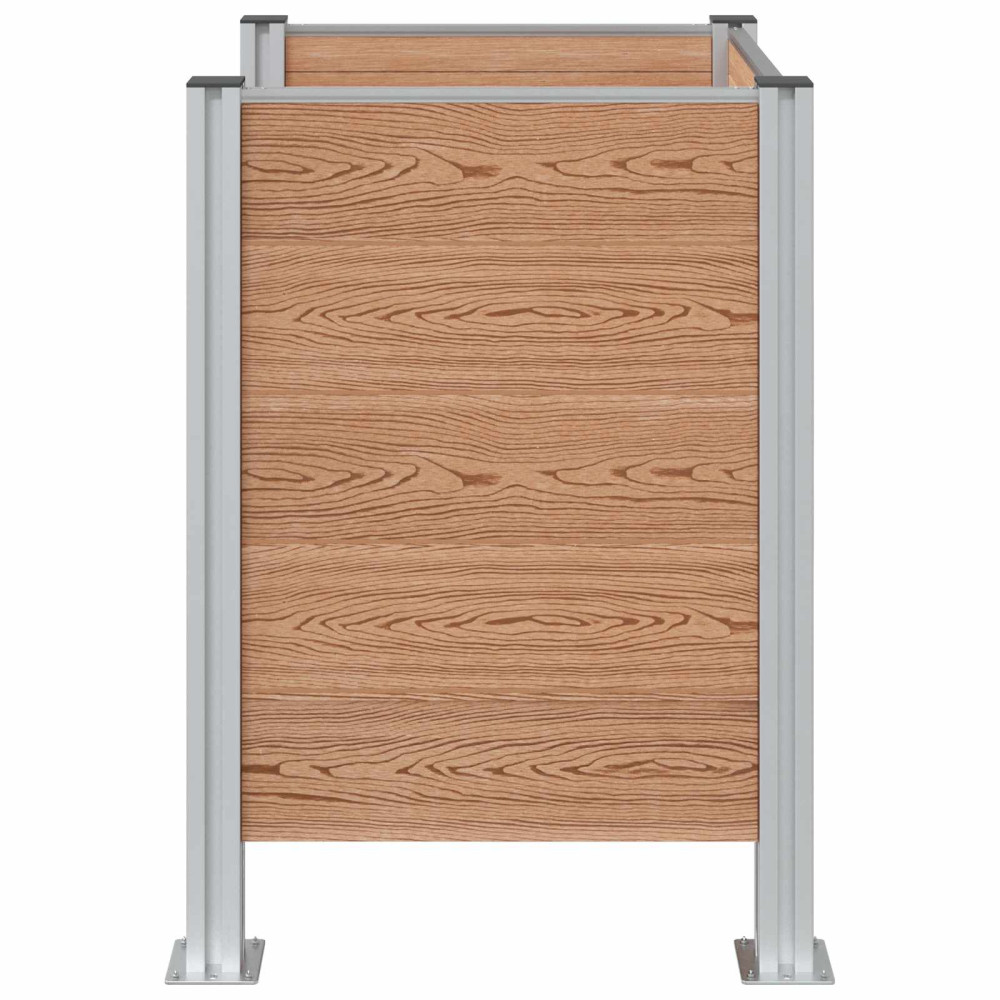 Produktbild för Skräpkorgstaket Brun 85 x 85 x 115 cm Aluminium och WPC