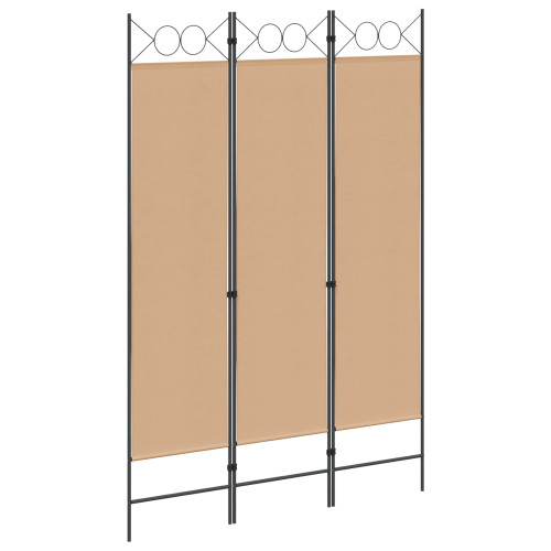 vidaXL 3-panelers rumskärm Beige 120 x 180 cm Tyg
