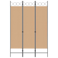 Produktbild för 3-panelers rumskärm Beige 120 x 180 cm Tyg