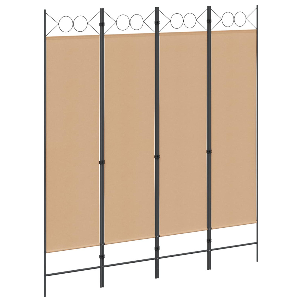 Produktbild för 4-panelig rumsavskiljare Beige 160 x 180 cm Tyg