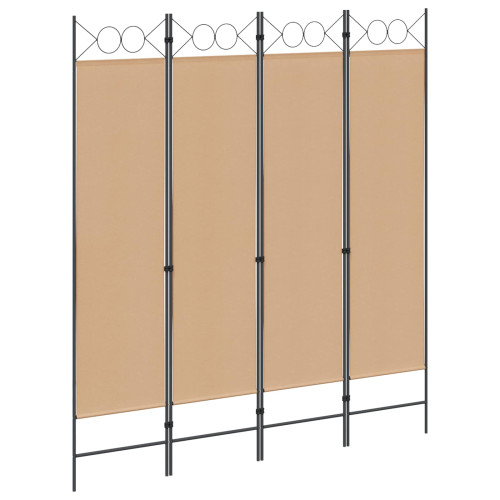 vidaXL 4-panelig rumsavskiljare Beige 160 x 180 cm Tyg