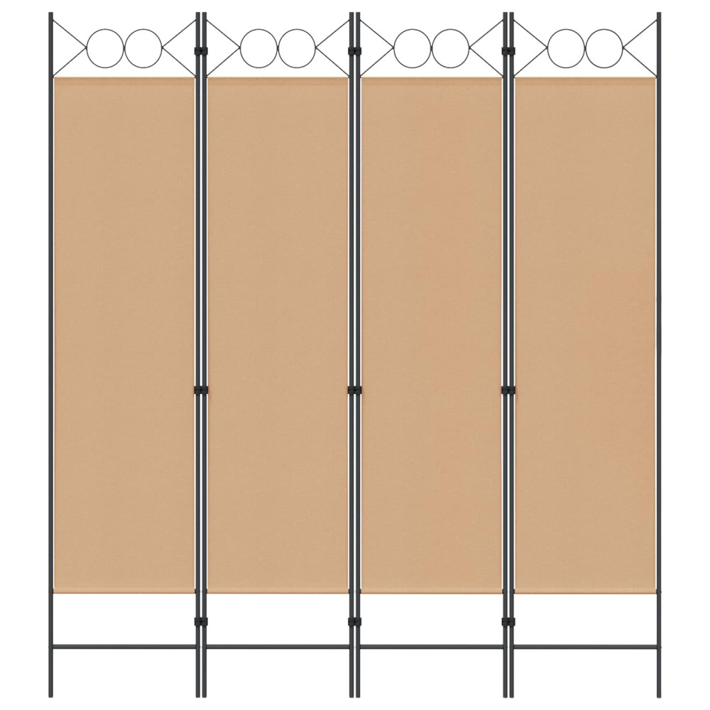 Produktbild för 4-panelig rumsavskiljare Beige 160 x 180 cm Tyg