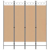 Produktbild för 4-panelig rumsavskiljare Beige 160 x 180 cm Tyg