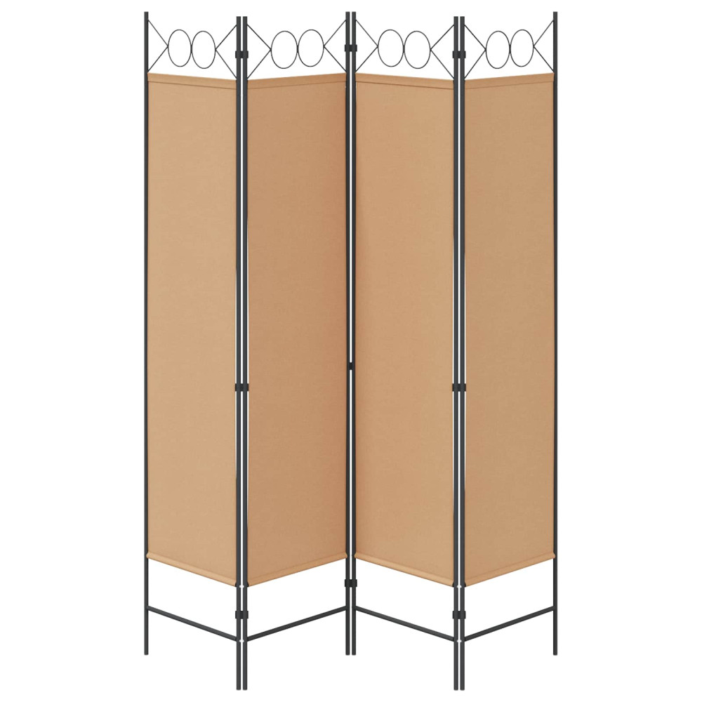 Produktbild för 4-panelig rumsavskiljare Beige 160 x 180 cm Tyg
