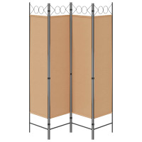 Produktbild för 4-panelig rumsavskiljare Beige 160 x 180 cm Tyg