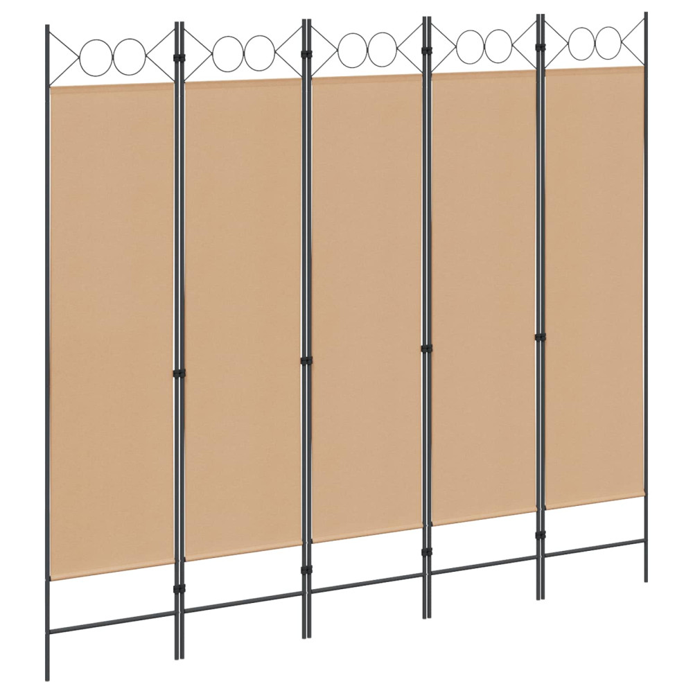 Produktbild för 5-panel rumsavskiljare Beige 200 x 180 cm Tyg