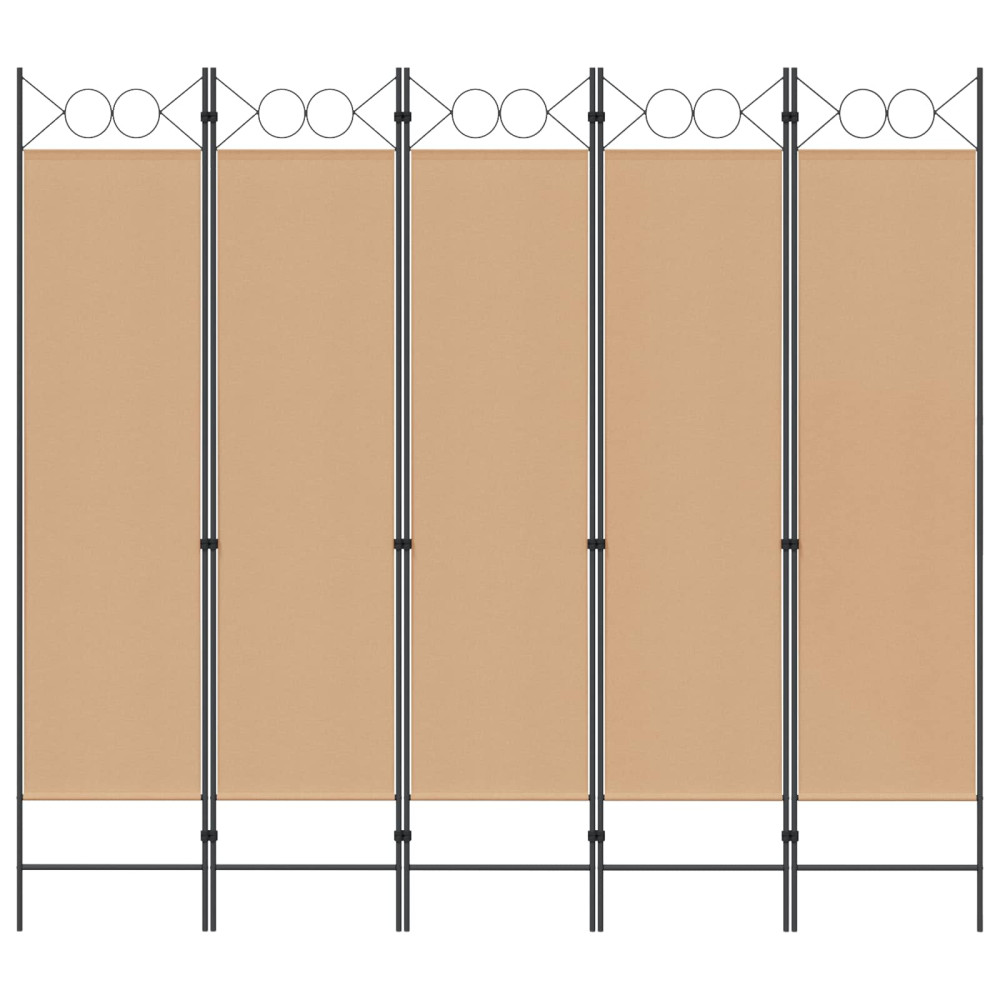 Produktbild för 5-panel rumsavskiljare Beige 200 x 180 cm Tyg