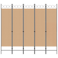 Produktbild för 5-panel rumsavskiljare Beige 200 x 180 cm Tyg