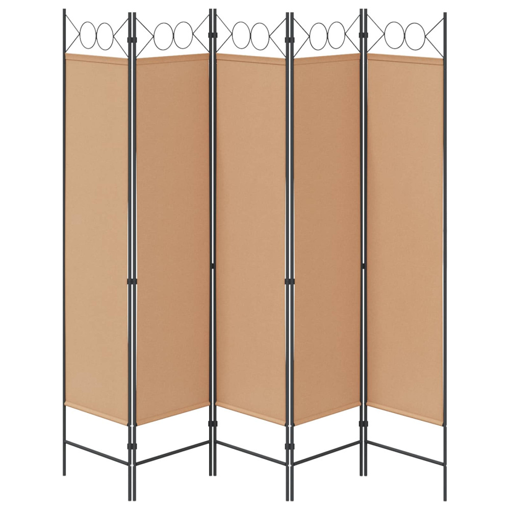 Produktbild för 5-panel rumsavskiljare Beige 200 x 180 cm Tyg