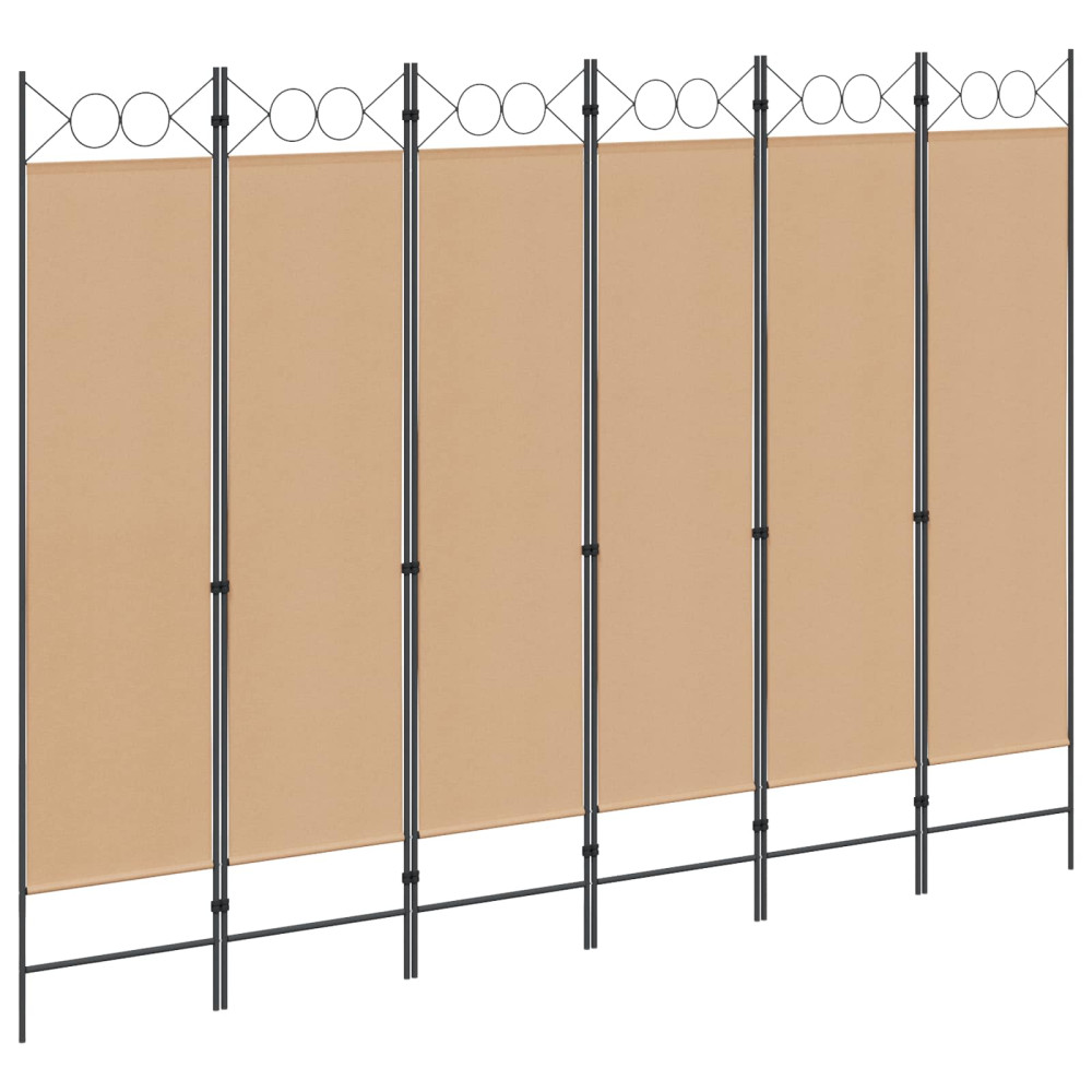 Produktbild för 6-panelers rumsavdelare Beige 240 x 180 cm Tyg