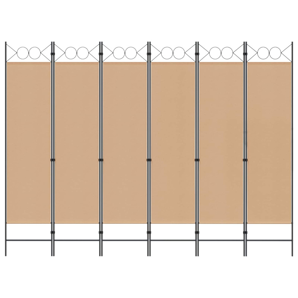 Produktbild för 6-panelers rumsavdelare Beige 240 x 180 cm Tyg