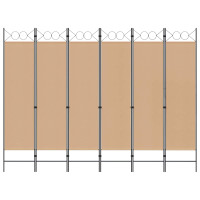 Produktbild för 6-panelers rumsavdelare Beige 240 x 180 cm Tyg