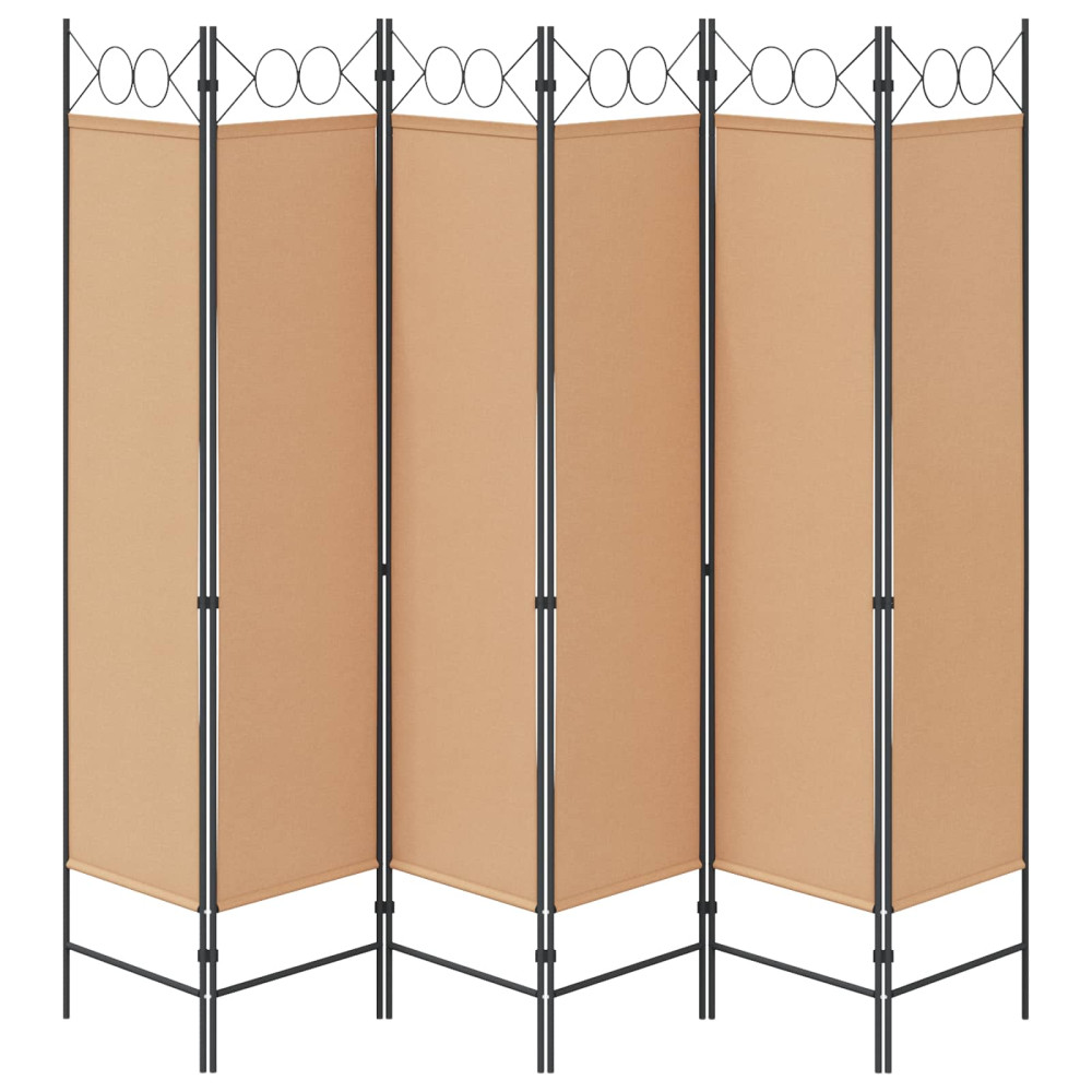 Produktbild för 6-panelers rumsavdelare Beige 240 x 180 cm Tyg