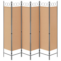 Produktbild för 6-panelers rumsavdelare Beige 240 x 180 cm Tyg