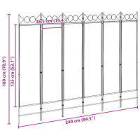 Produktbild för 6-panelers rumsavdelare Beige 240 x 180 cm Tyg