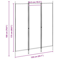 Produktbild för 3-panelers rumskärm Beige 150 x 180 cm Tyg