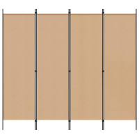 Produktbild för 4-panelig rumsavskiljare Beige 200 x 180 cm Tyg
