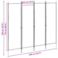 Produktbild för 4-panelig rumsavskiljare Beige 200 x 180 cm Tyg