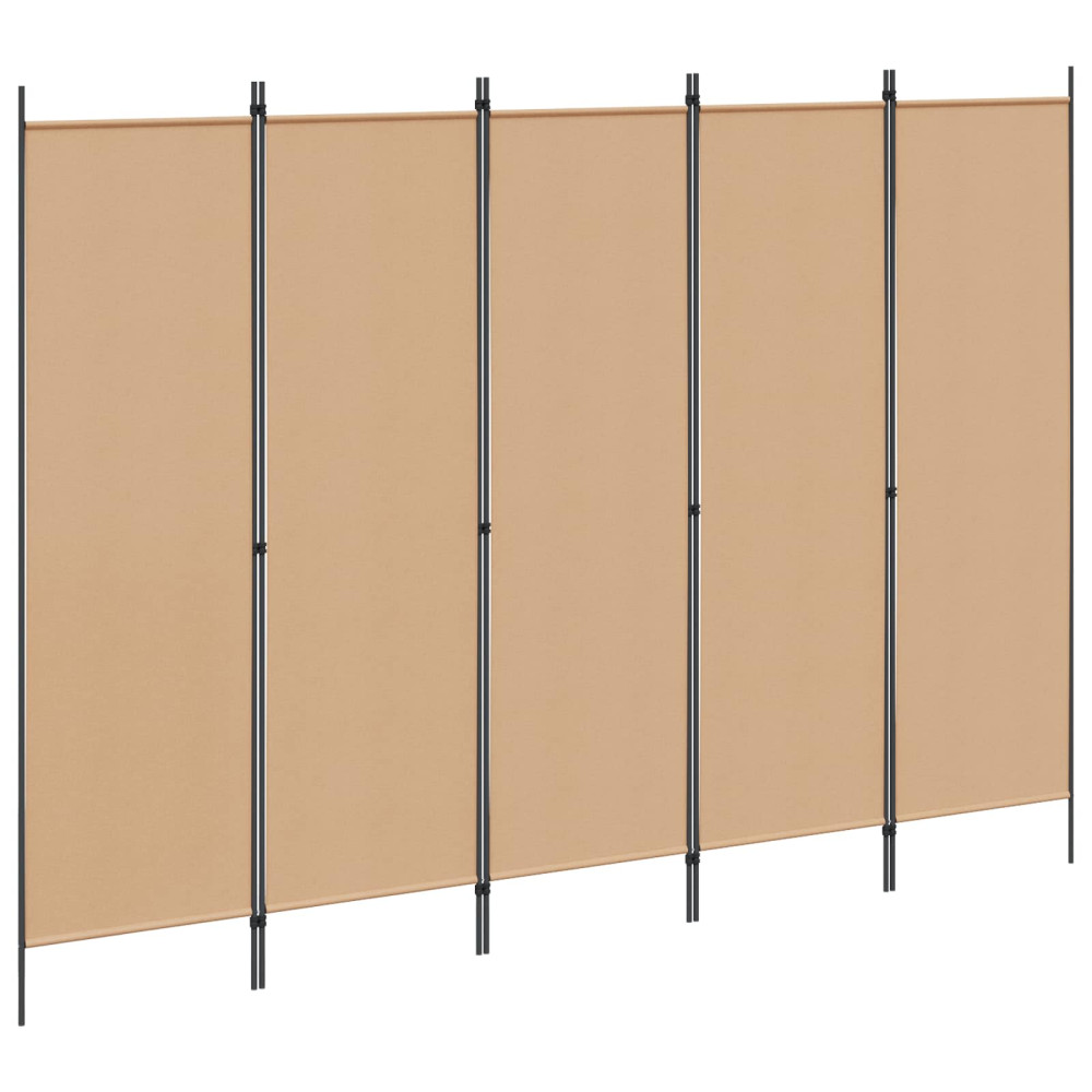 Produktbild för 5-panel rumsavskiljare Beige 250 x 180 cm Tyg