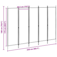 Produktbild för 5-panel rumsavskiljare Beige 250 x 180 cm Tyg