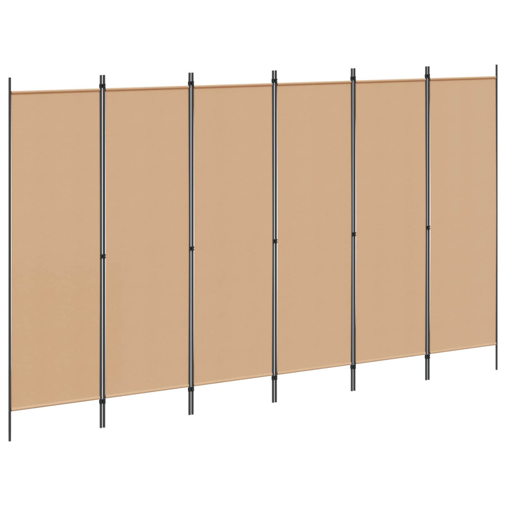 Produktbild för 6-panelers rumsavdelare Beige 300 x 180 cm Tyg