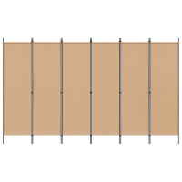 Produktbild för 6-panelers rumsavdelare Beige 300 x 180 cm Tyg