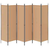 Produktbild för 6-panelers rumsavdelare Beige 300 x 180 cm Tyg