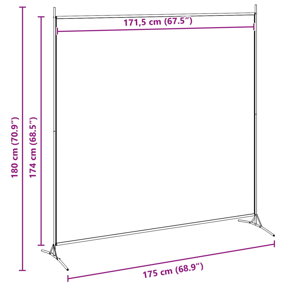 Produktbild för Singelpanel rumsavdelare Beige 175 x 180 cm Tyg