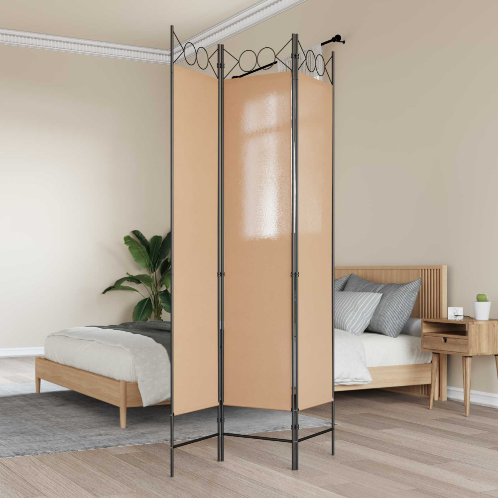 Produktbild för 3-panelers rumsavdelare Beige 120 x 200 cm Tyg