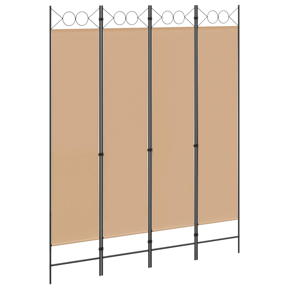 Produktbild för 4-panelig rumsavskiljare Beige 160 x 200 cm Tyg