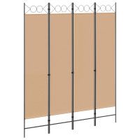 Produktbild för 4-panelig rumsavskiljare Beige 160 x 200 cm Tyg