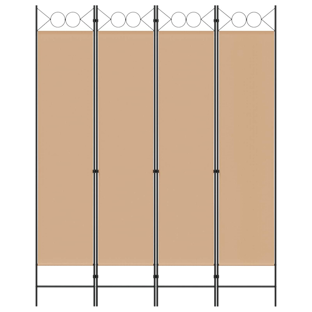 Produktbild för 4-panelig rumsavskiljare Beige 160 x 200 cm Tyg
