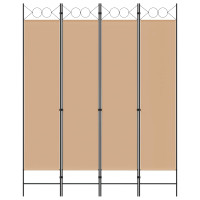 Produktbild för 4-panelig rumsavskiljare Beige 160 x 200 cm Tyg