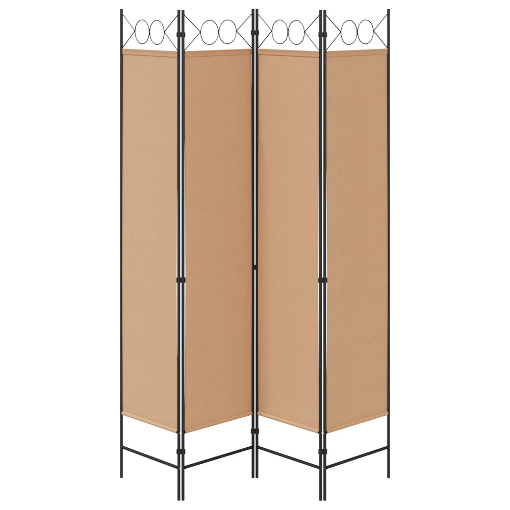 Produktbild för 4-panelig rumsavskiljare Beige 160 x 200 cm Tyg