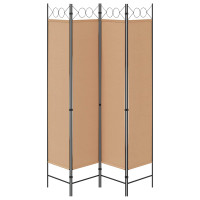 Produktbild för 4-panelig rumsavskiljare Beige 160 x 200 cm Tyg