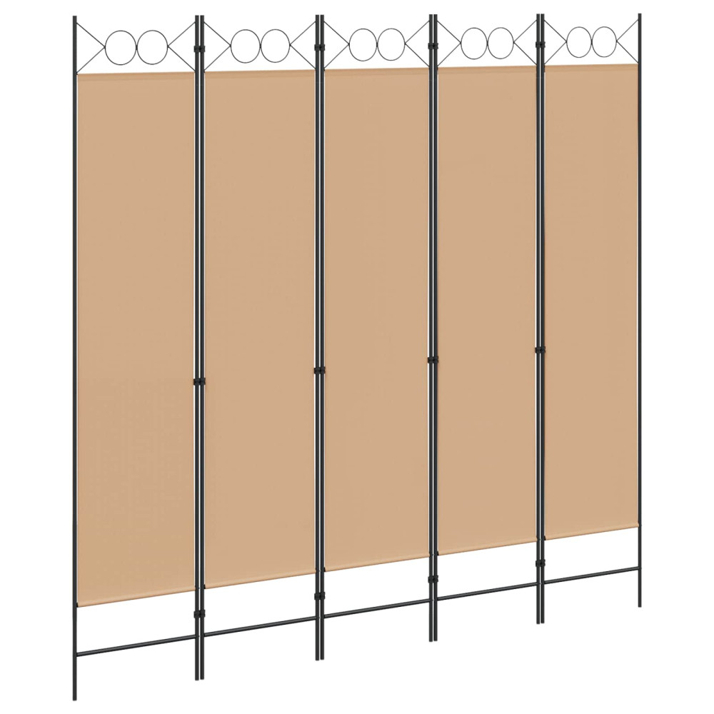Produktbild för 5-panel rumsavskiljare Beige 200 x 200 cm Tyg