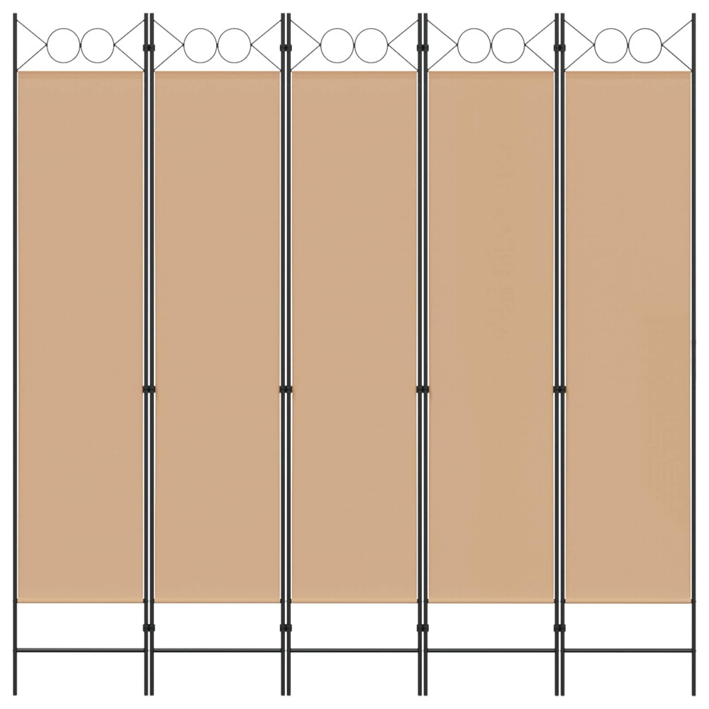 Produktbild för 5-panel rumsavskiljare Beige 200 x 200 cm Tyg