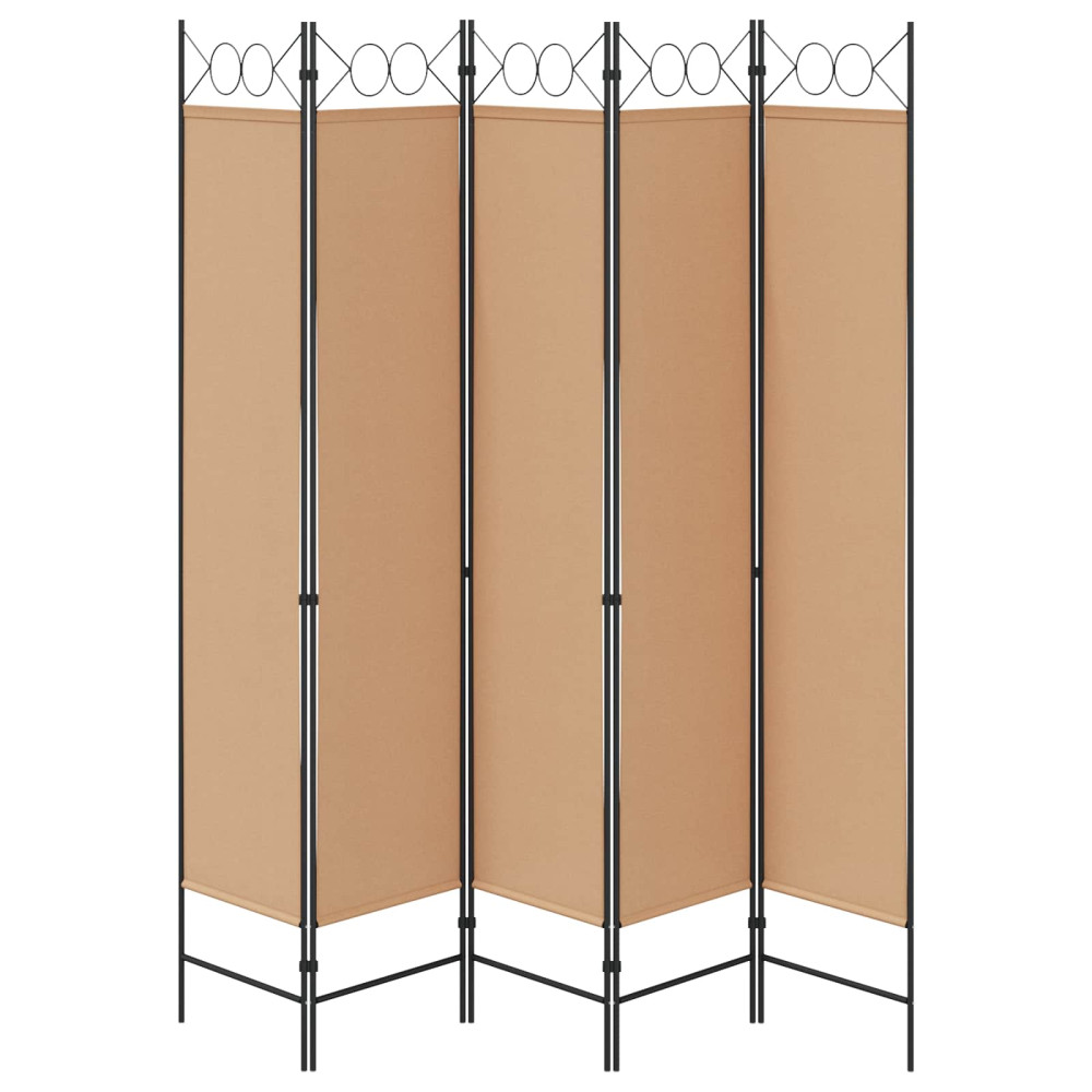 Produktbild för 5-panel rumsavskiljare Beige 200 x 200 cm Tyg
