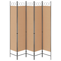 Produktbild för 5-panel rumsavskiljare Beige 200 x 200 cm Tyg